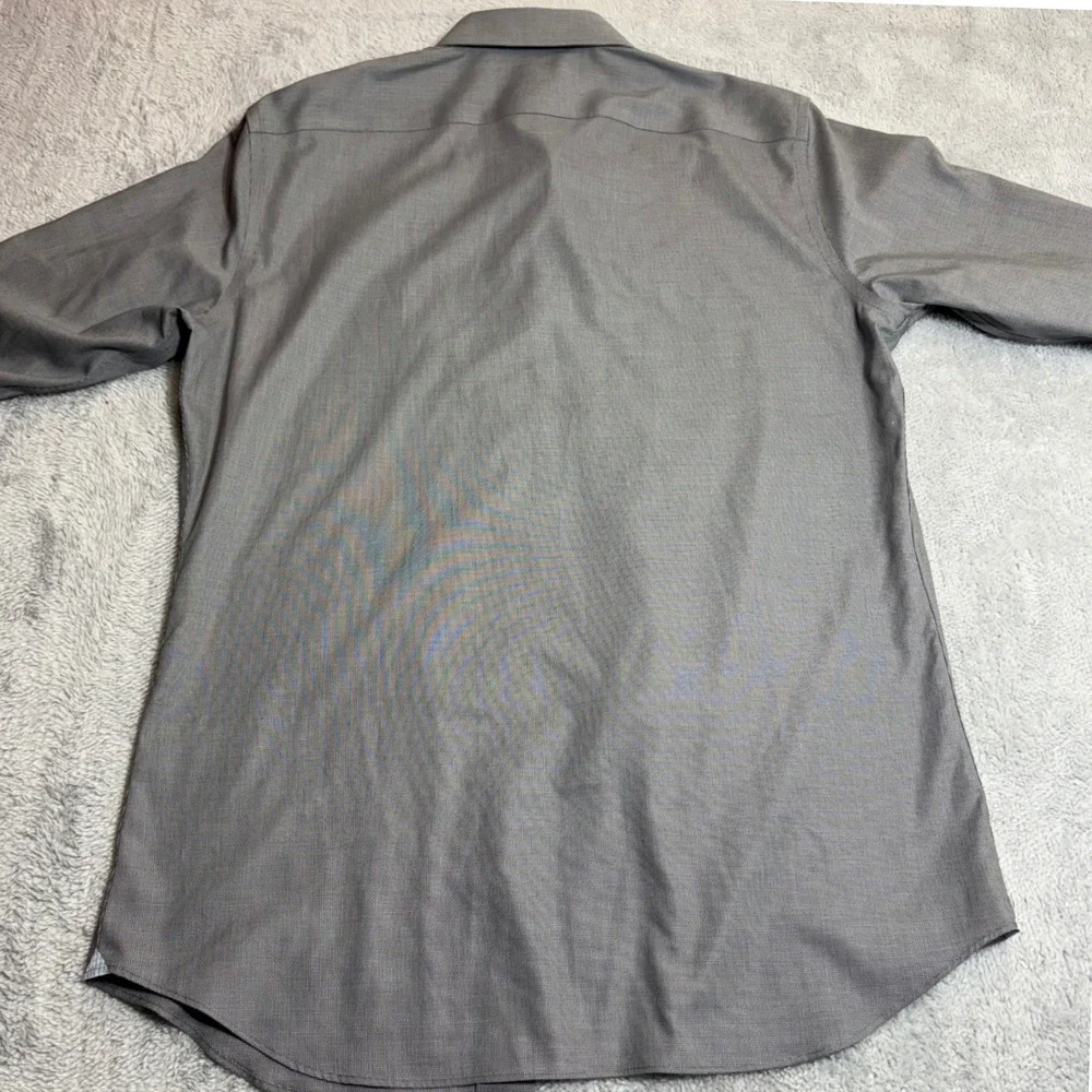 Banana Republic Shirt Men M Grey Grant Fit Non-Iron Cotton Long Sleeve Button-Up